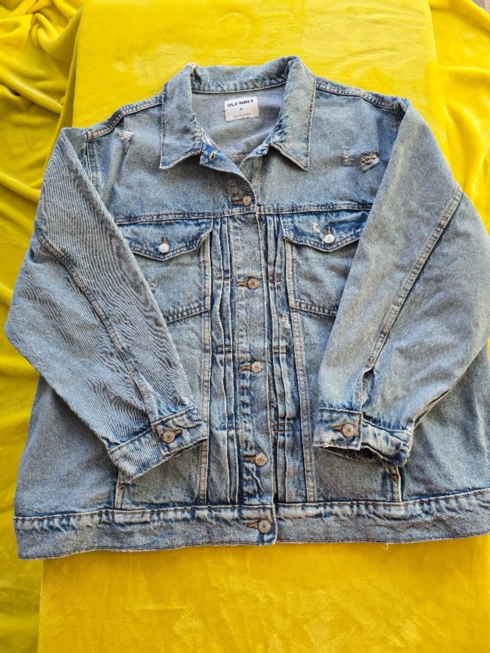 Old Navy Distressed Denim Jacket womans 4X